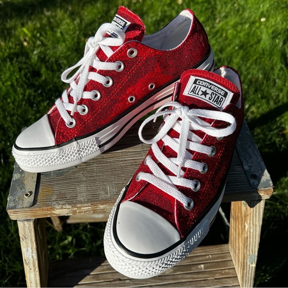 Converse Shoes Converse Shoes Converse Red Glitter Poshmark